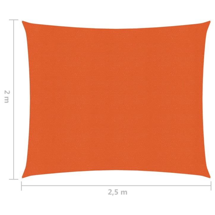 Uždanga nuo saulės, oranžinės spalvos, 2x2,5m, HDPE, 160g/m²