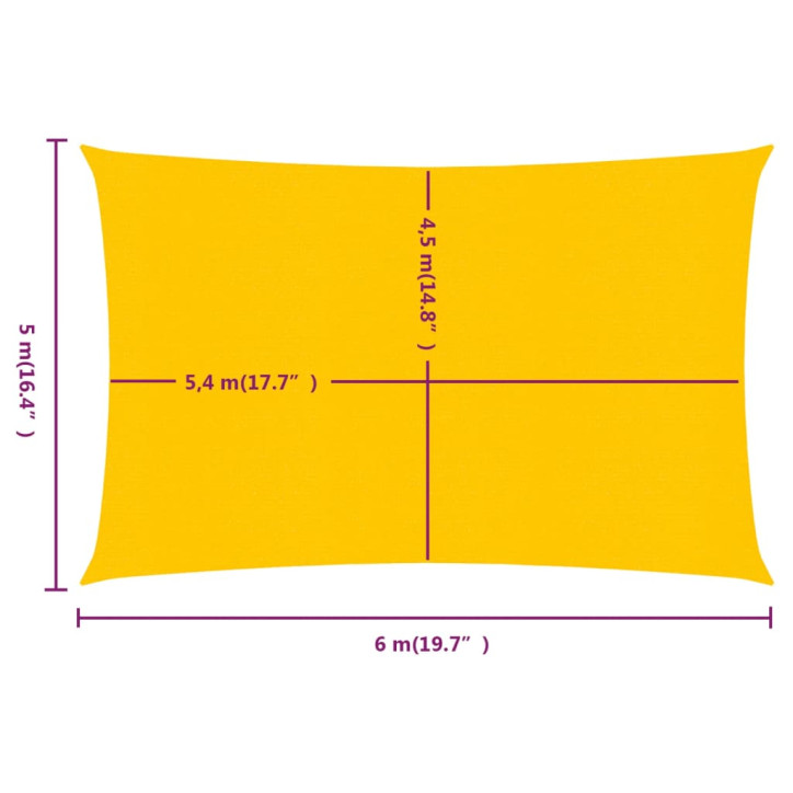 Burė nuo saulės, geltonos spalvos, 5x6m, HDPE, 160g/m²