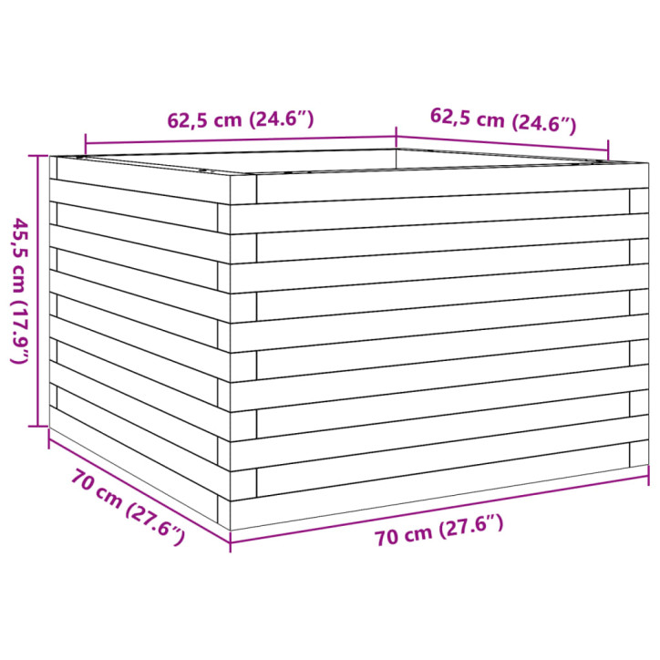 Sodo lovelis, 70x70x45,5cm, douglas eglės medienos masyvas