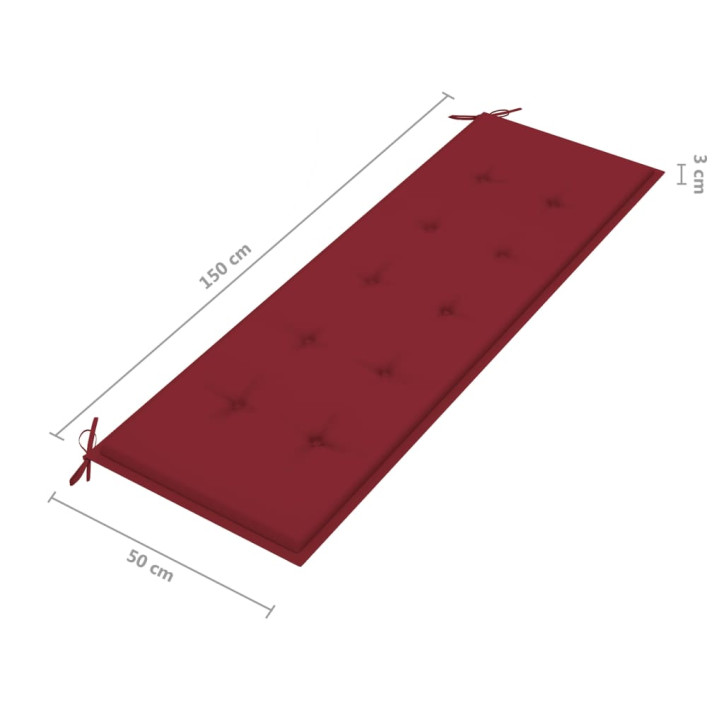 Trivietis sodo suoliukas su pagalve, 150cm, eukalipto masyvas