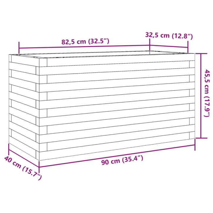 Sodo lovelis, baltas, 90x40x45,5cm, pušies medienos masyvas