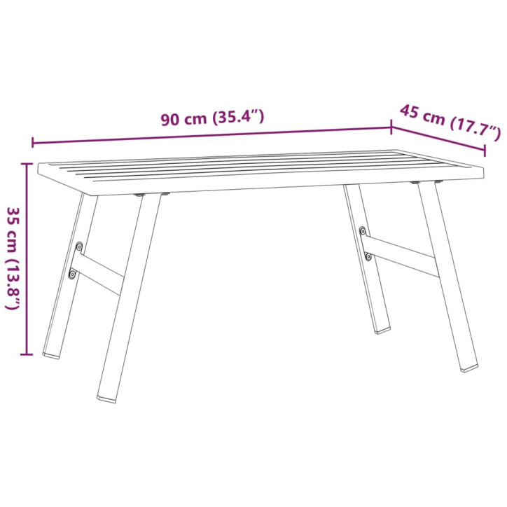 Sodo kavos staliukas, juodos spalvos, 90x45x35cm, plienas