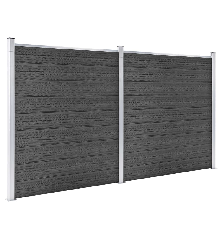 Tvoros segmentų rinkinys, juodos spalvos, 353x186cm, WPC