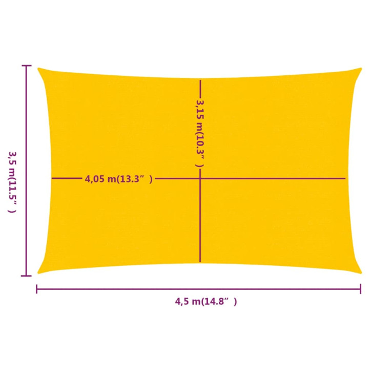 Burė nuo saulės, geltonos spalvos, 3,5x4,5m, HDPE, 160g/m²