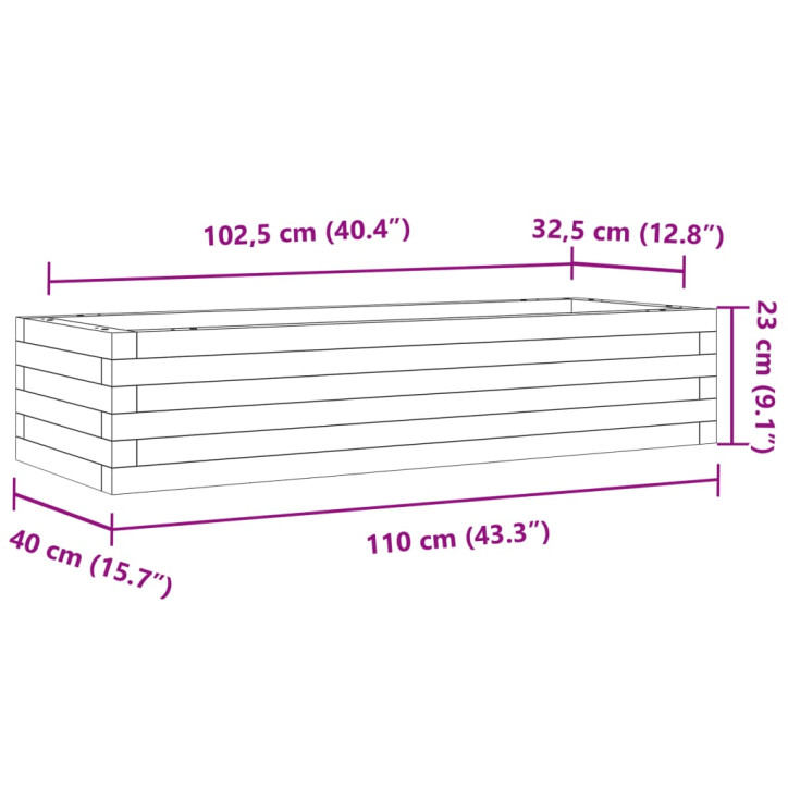 Sodo lovelis, 110x40x23cm, impregnuota pušies mediena