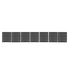 Tvoros segmentų rinkinys, juodos spalvos, 1218x186cm, WPC