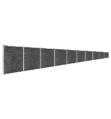 Tvoros segmentų rinkinys, juodos spalvos, 1737x186cm, WPC