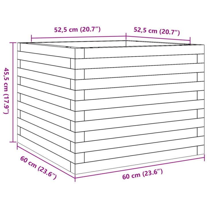 Sodo lovelis, 60x60x45,5cm, impregnuota pušies mediena