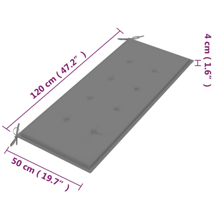 Dvivietis sodo suoliukas su pagalvėle, 120cm, eukalipto masyvas