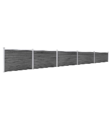 Tvoros segmentų rinkinys, juodos spalvos, 872x105cm, WPC