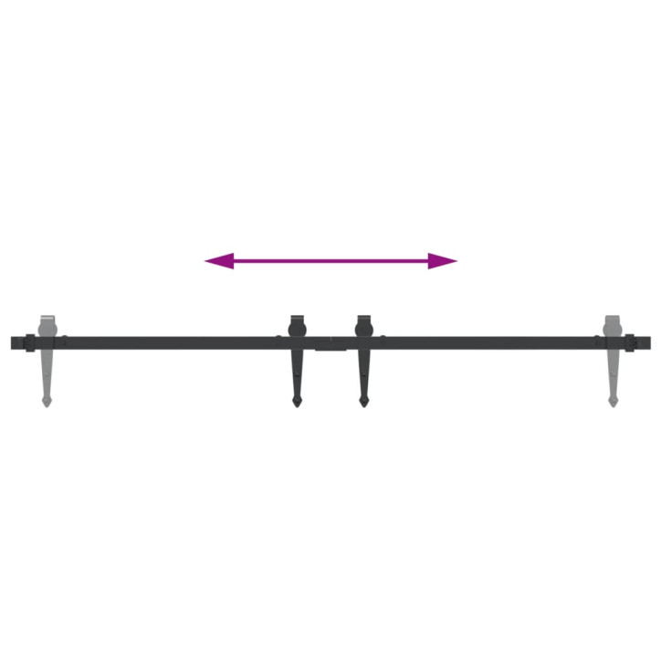 Stumdomų spintelės durelių rinkinys, juodas, 122cm, plienas