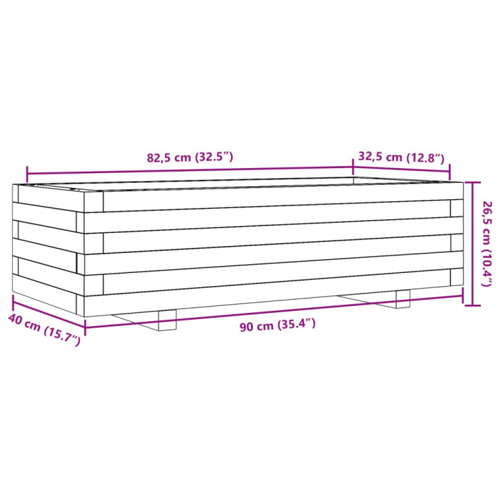 Sodo lovelis, 90x40x26,5cm, impregnuota pušies mediena