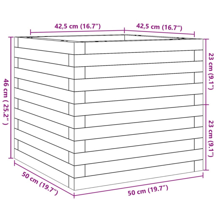 Sodo lovelis, 50x50x46cm, impregnuota pušies mediena