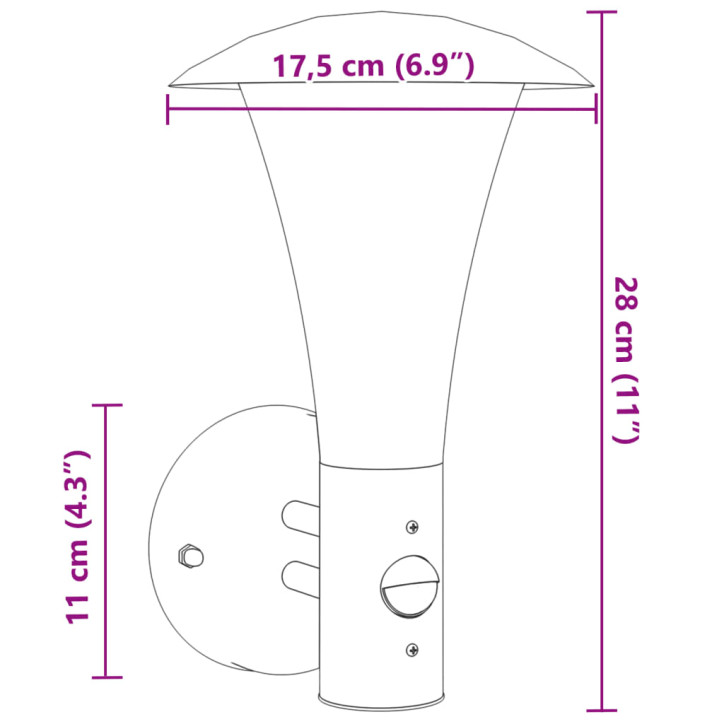 Lauko šviestuvai su jutikliais, 2vnt., sidabriniai, plienas