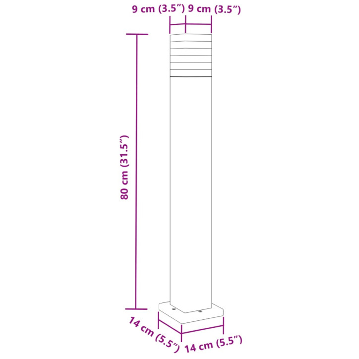 Lauko šviestuvai, 3vnt., juodi, 80cm, aliuminis