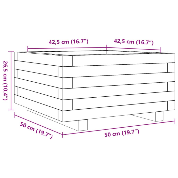 Sodo lovelis, 50x50x26,5cm, pušies medienos masyvas