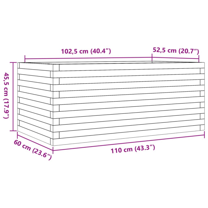 Sodo lovelis, 110x60x45,5cm, impregnuota pušies mediena