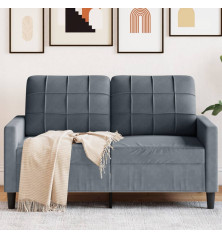 Dvivietė sofa, tamsiai pilkos spalvos, 120cm, aksomas