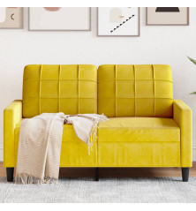 Dvivietė sofa, geltonos spalvos, 120cm, aksomas