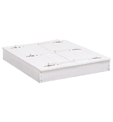 Smėlio dėžė, baltos spalvos, 95x90x15cm, eglės mediena