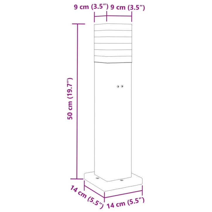 Lauko šviestuvas su išvedimu, 3vnt., juodi, 50cm, aliuminis