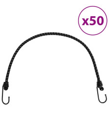 Bungee virvelės su juostelėmis ir kabliukais, 50vnt., 59cm