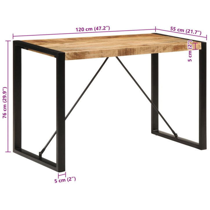 Valgomojo stalas, 120x55x76cm, mango medienos masyvas