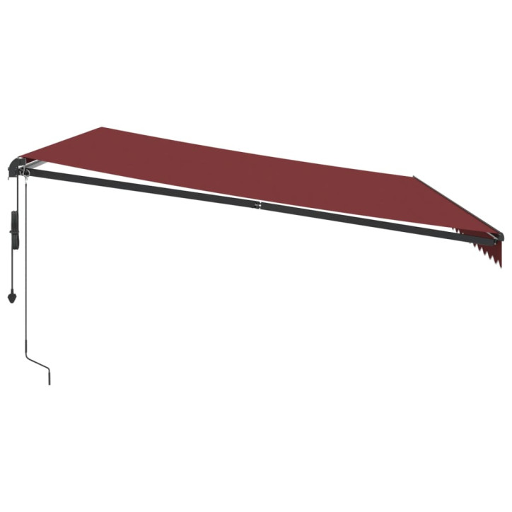 Automatinė ištraukiama markizė su LED, bordo spalvos, 500x300cm