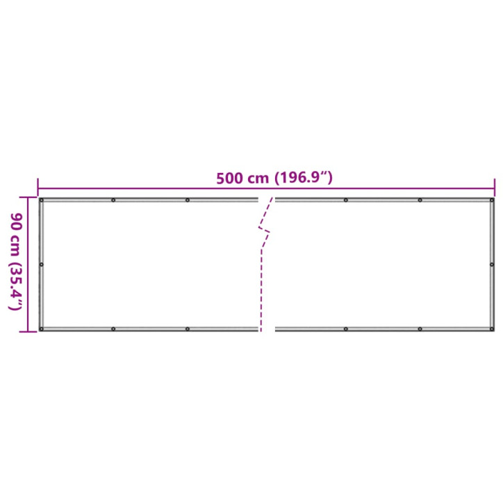 Privatumo suteikianti sodo pertvara, antracito, 500x90cm, PVC