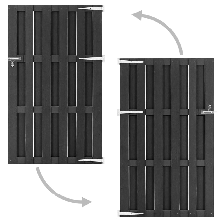 Sodo vartai, pilkos spalvos, 100x180cm, WPC