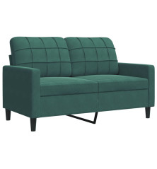 Dvivietė sofa, tamsiai žalios spalvos, 120cm, aksomas