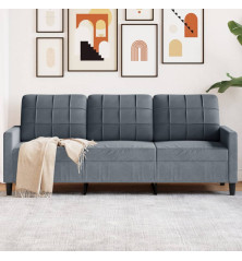 Trivietė sofa, tamsiai pilkos spalvos, 180cm, aksomas