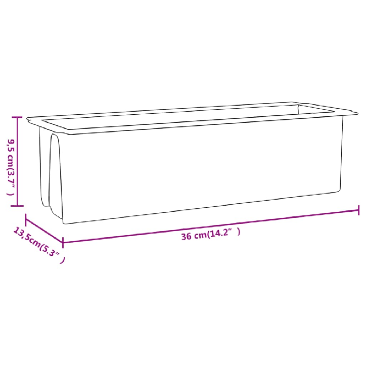 Gėlių loveliai Euro paletėms, 12vnt., pilki, 36x13,5x9,5cm, PP