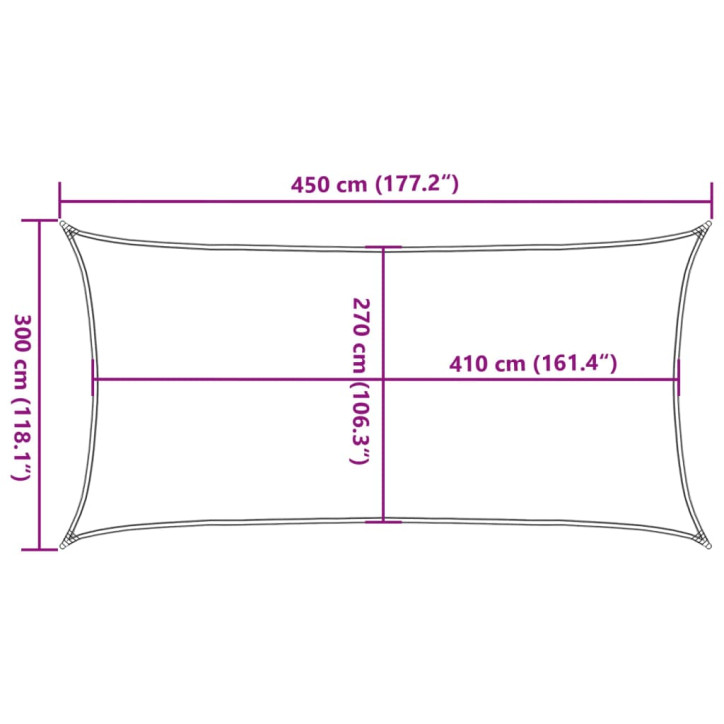 Burė nuo saulės, smėlio, 3x4,5m, HDPE, 160g/m², stačiakampė