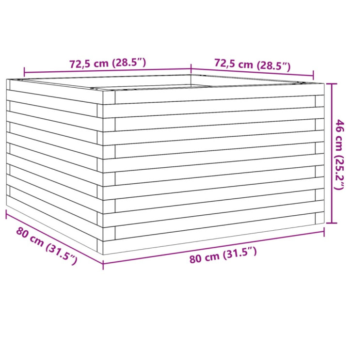 Sodo lovelis, 80x80x46cm, impregnuota pušies mediena