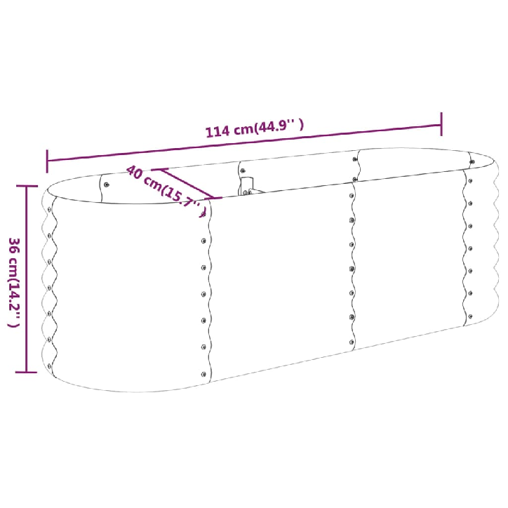 Sodo lovelis, pilkas, 114x40x36cm, plienas