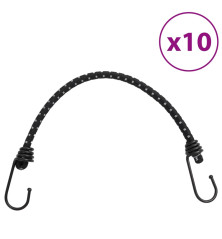 Bungee virvelės su juostelėmis ir kabliukais, 10vnt., 46cm