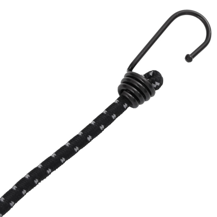 Bungee virvelės su juostelėmis ir kabliukais, 10vnt., 46cm