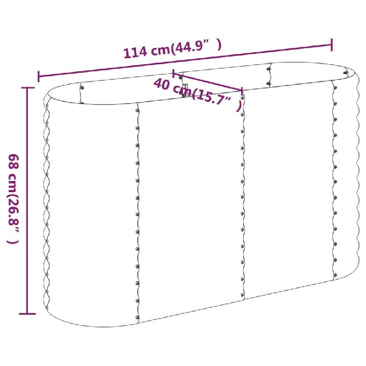 Sodo lovelis, pilkas, 114x40x68cm, plienas