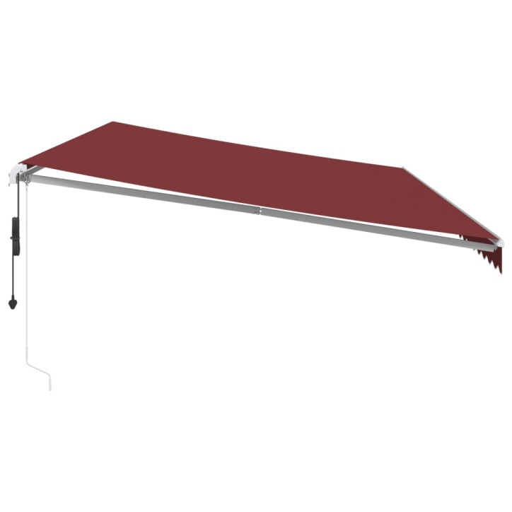 Automatinė ištraukiama markizė su LED, bordo spalvos, 600x300cm