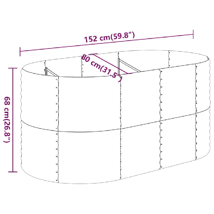 Sodo lovelis, pilkas, 152x80x68cm, plienas