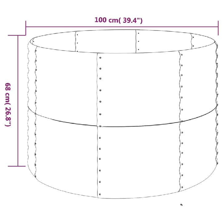 Sodo lovelis, sidabrinis, 100x100x68cm, plienas