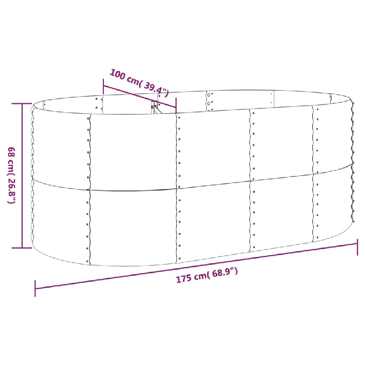 Sodo lovelis, antracito, 175x100x68cm, plienas