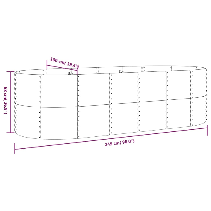 Sodo lovelis, antracito, 249x100x68cm, plienas