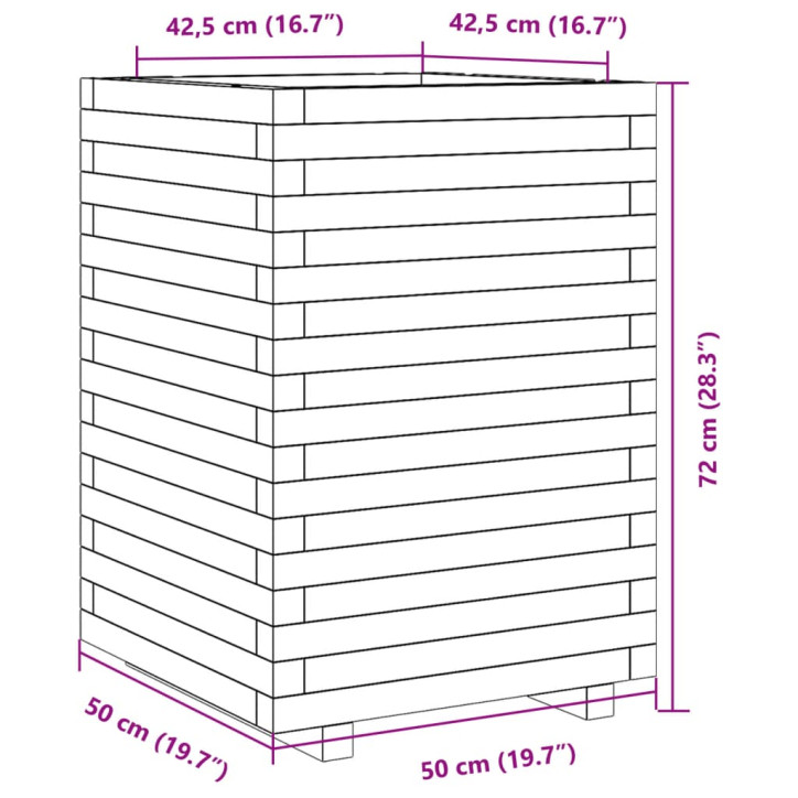 Sodo lovelis, 50x50x72cm, impregnuota pušies mediena