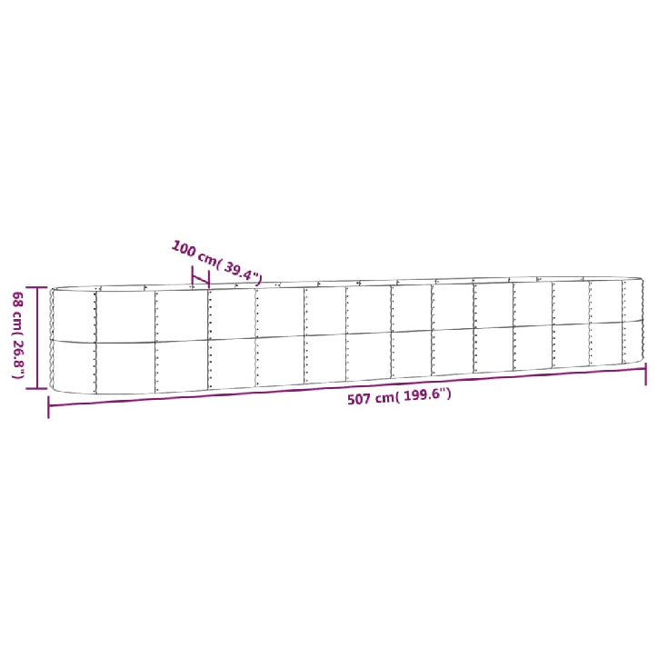 Sodo lovelis, rudas, 507x100x68cm, plienas