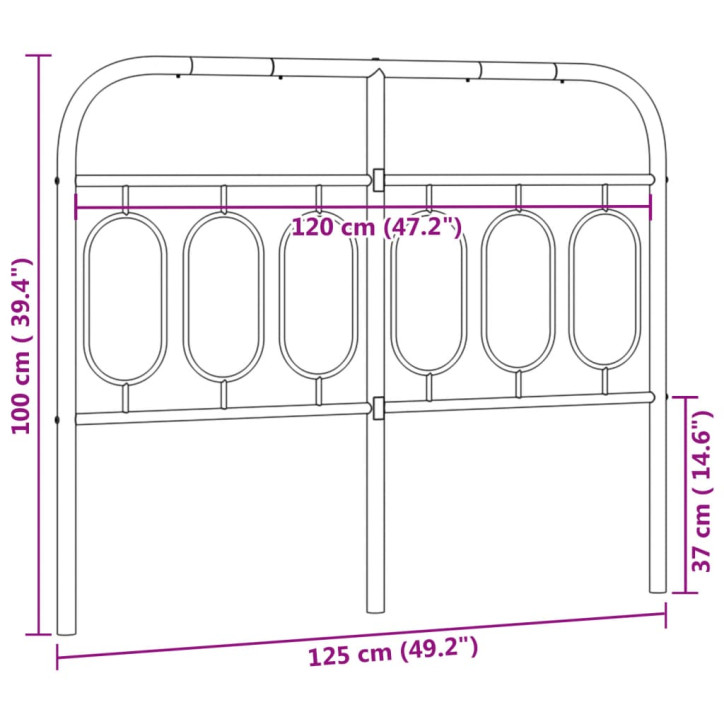 Metalinis galvūgalis, juodos spalvos, 120cm