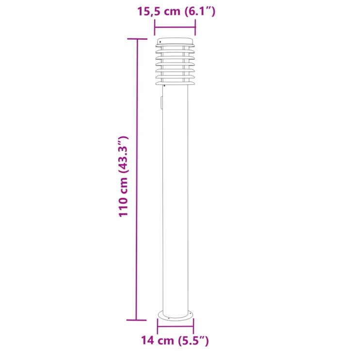 Lauko šviestuvas su išvedimu, juodas, 110cm, plienas