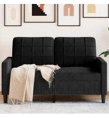 Dvivietė sofa, juodos spalvos, 120cm, aksomas