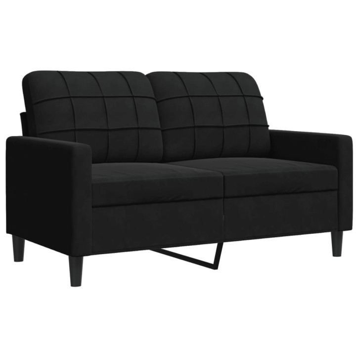 Dvivietė sofa, juodos spalvos, 120cm, aksomas